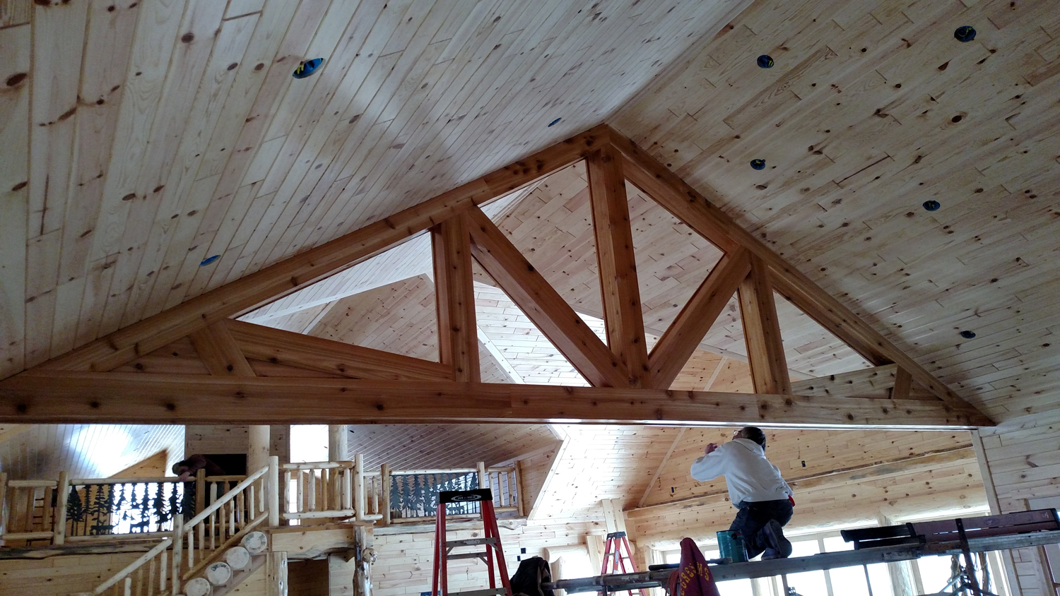 interior log truss